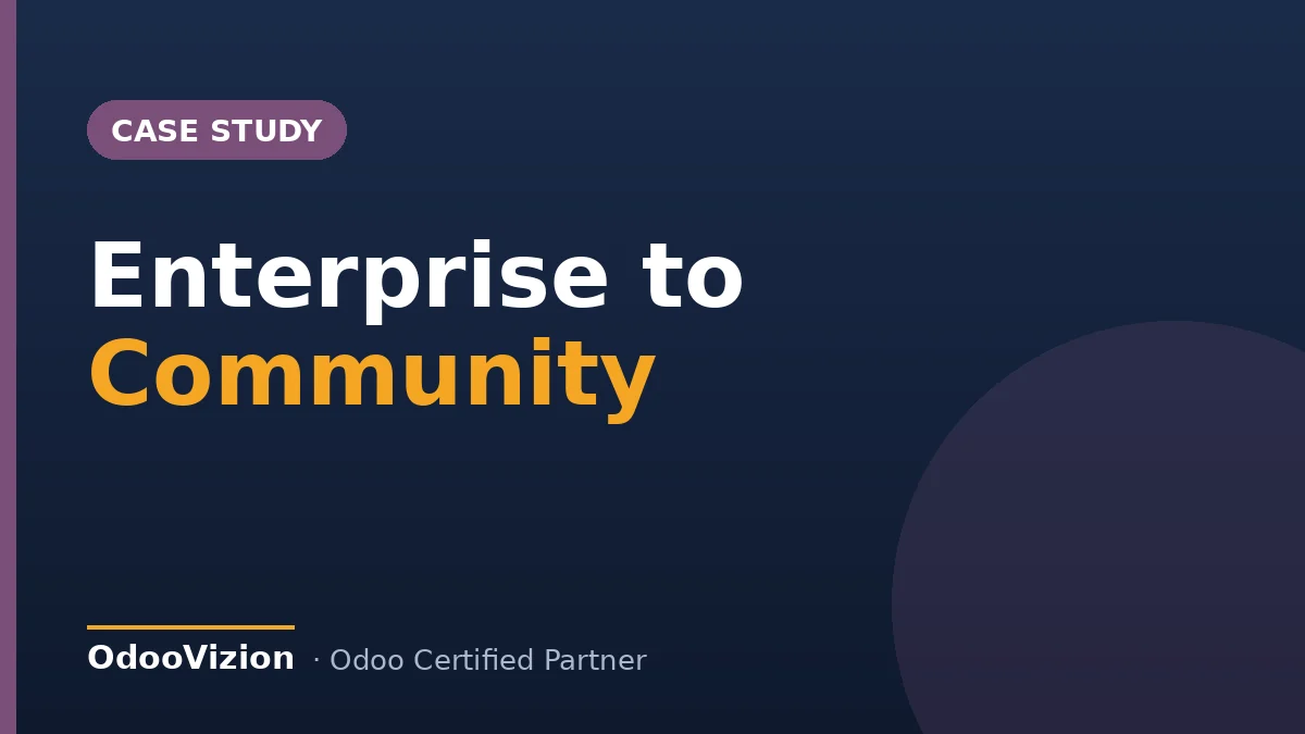 Odoo Enterprise to Community UAE case study cover — OdooVizion