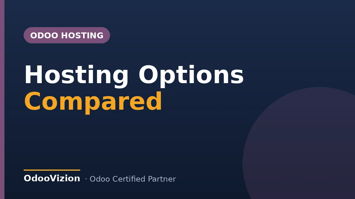 Odoo hosting options compared cover — OdooVizion