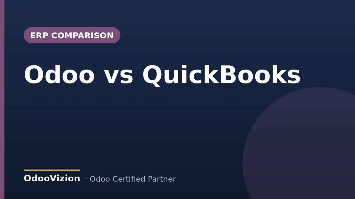 Odoo vs QuickBooks comparison cover — OdooVizion